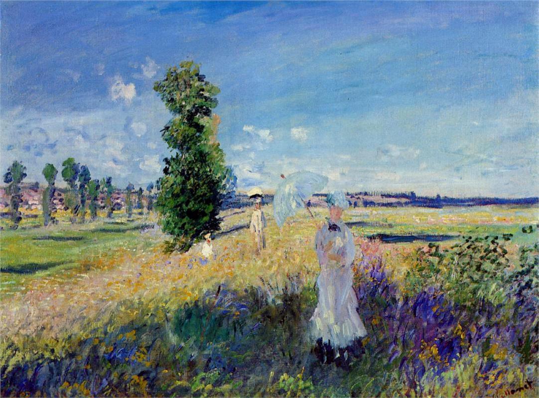 The Promenade, Argenteuil - Claude Monet Paintings